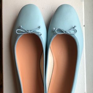 J. Crew Leather Ballet Shoe - French Blue Brand New in Box Size 9.5